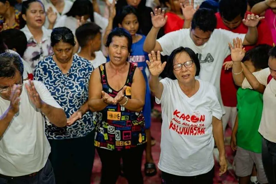 Community members in worship