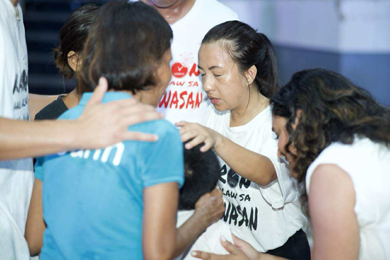 Prayer ministry — laying on of hands